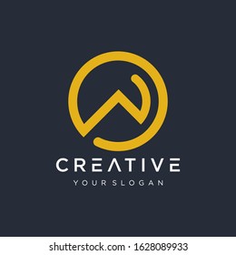 Initial WO logo design modern monogram and elegant with circle concept. logo the letter OW in the form of abstract line art. symbol for technology digital. - VECTOR