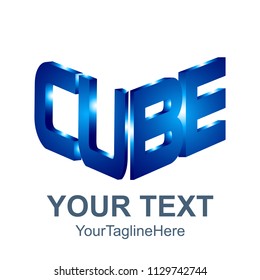 Initial word cube logo template 3D cube word design for business and company identity