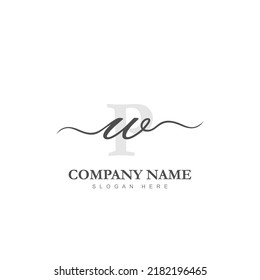 Initial WP logo luxury beauty template illustration