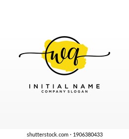 Initial WQ beauty monogram and elegant logo design, handwriting logo of initial signature, wedding, fashion, floral and botanical with creative template.