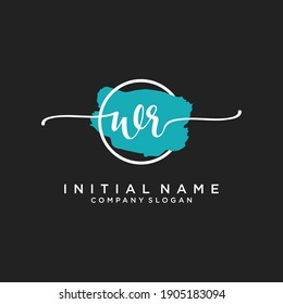 Monograma inicial de belleza WR y diseño elegante de logotipo, logotipo de escritura a mano de firma inicial, boda, moda, floral y botánica con plantilla creativa.