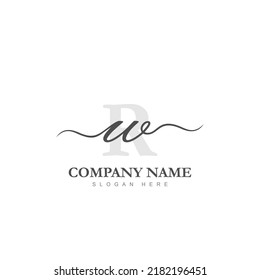 Initial WR logo luxury beauty template illustration