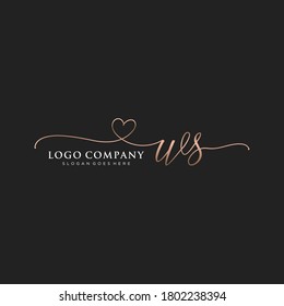 Initial WS beauty monogram and elegant logo design, handwriting logo of initial signature, wedding, fashion, floral and botanical with creative template.