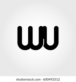 initial wu black business logo