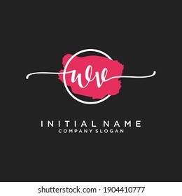 Initial WV beauty monogram and elegant logo design, handwriting logo of initial signature, wedding, fashion, floral and botanical with creative template.