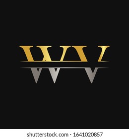 Initial WV Letter Linked Logo. Creative Letter WV Logo Design Vector Template