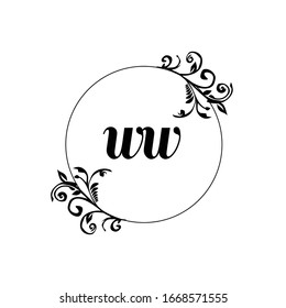 Initial WW beauty monogram wedding elegant handwriting