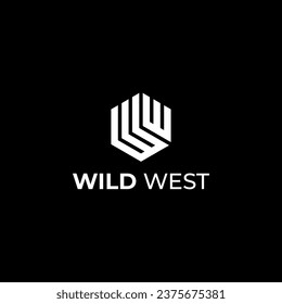 initial WW modern polygon. elegant, sophisticated, minimalist and universal. Can be used for construction, architecture, multimedia, finance and others