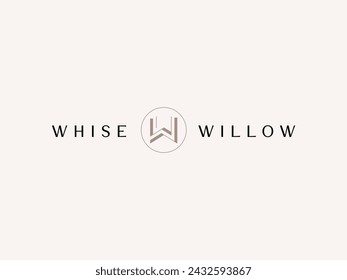  WW inicial para White Willow Lady Preneur Logo Plantilla para mujer de negocios