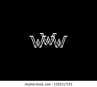 Initial WWW Letter Linked Stylish Linear Monogram Modern Creative Logotype