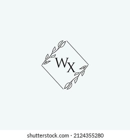 Initial WX beauty elegant logo design floral template illustration
