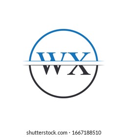 Initial WX Letter Linked Logo. Creative Letter WX Logo Design Vector Template