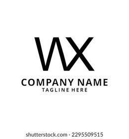 Initial WX Letter Logo Design Template Vector