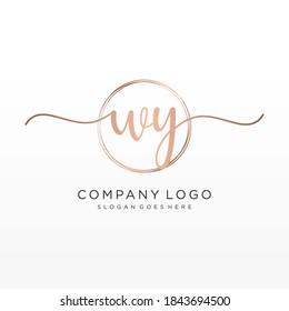 Initial WY beauty monogram and elegant logo design, handwriting logo of initial signature, wedding, fashion, floral and botanical with creative template.