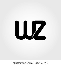 initial wz black business logo