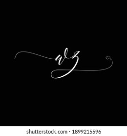 Initial WZ logo handwriting business illustration fashion simple