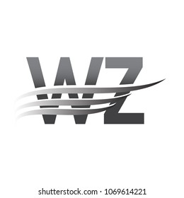 Initial WZ wing logo, grey color vector logotype, logo for company name business and company identity.