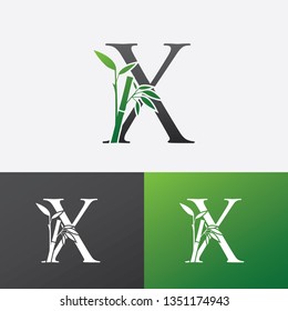 Initial X Bamboo Logo Icon Design
