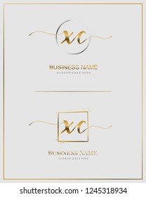 Initial X C XC handwriting logo vector. Letter handwritten logo template.
