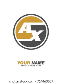 Initial A X circle logo template vector