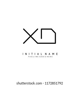 Initial X D minimalist modern logo identity vector