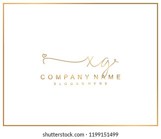 Initial X G handwriting logo template vector