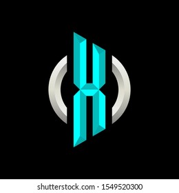 Initial X Gaming Esport Logo Design Modern Template isolated on black background
