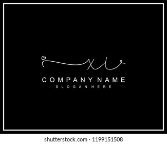 Initial X I handwriting logo template vector