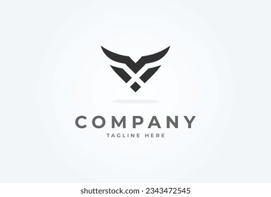 Initial X Horn logo. minimalist letter X with Horn design logo. vector illustration