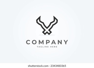 Initial X Horn logo. minimalist letter X with Horn design logo. vector illustration