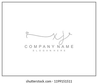 Initial X J handwriting logo template vector