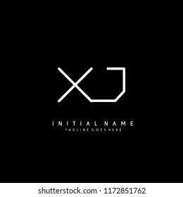 Initial X J minimalist modern logo identity vector
