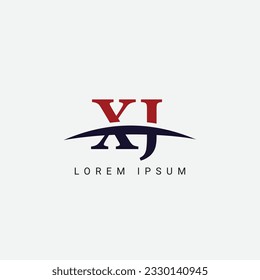 Plantilla vectorial de diseño de logotipo X J inicial, XJ de carta, símbolo gráfico para identidad empresarial
