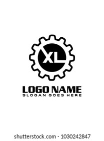 Initial X & L gear logo template vector