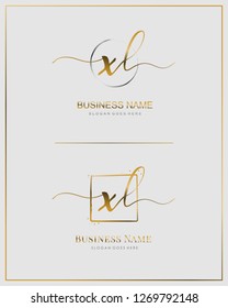 Initial X L XL handwriting logo vector. Letter handwritten logo template.