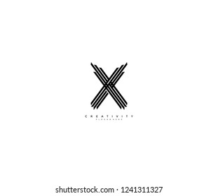 Initial X Letter Abstract Shape Equalizer Building Monogram Logotype