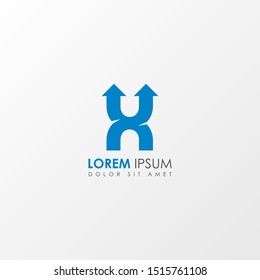 Initial x Letter Arrow icon logo design template element. Suitable for business, company group. Vector Illustration 