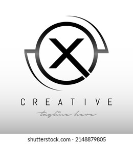 Initial X letter Black Color With White Background Logo Design vector Template. Initial Letter X Logo Design.