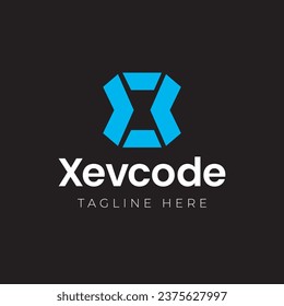 Initial X Letter Coding logo design