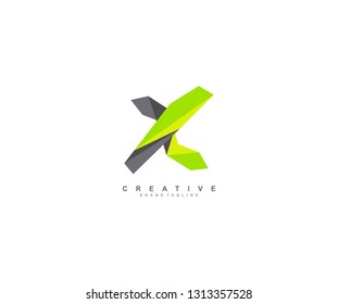 Initial X Letter Creative Abstract Geometric Digital Polygonal Logo