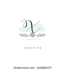 Initial X Letter Handrawn logo vector. Design Template Illustration
