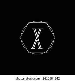 Initial X letter logo design in black background