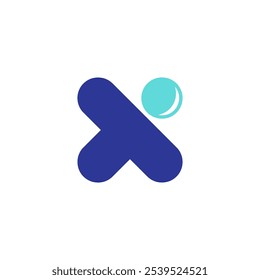 Diseño inicial del logotipo de la letra x con la frescura del concepto del agua