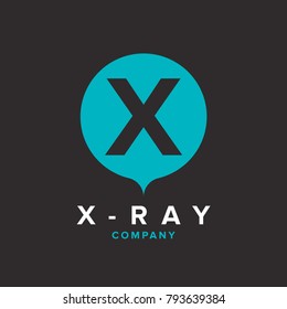 Initial X letter logo design vector template  blue background