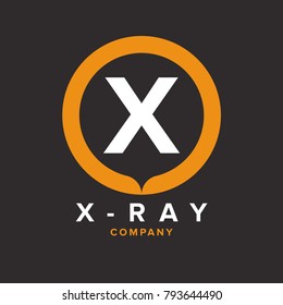 Initial X letter logo design vector template  with yellow circle