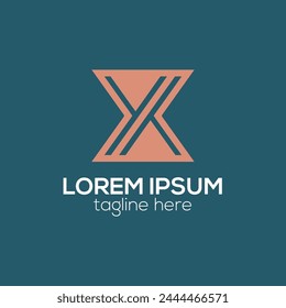 Initial X letter monogram abstract logo design concept isolated vector template 