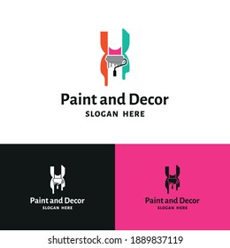 Initial X letter for painting, renovation, repair, decoration service company logo vector concept