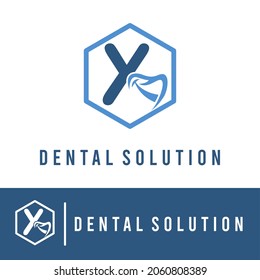 Initial X Letter with Smile for Dental Clinic Business logo Concept. Teeth Care. Dentist Orthodontist Health Care Medical Modern Logo Template