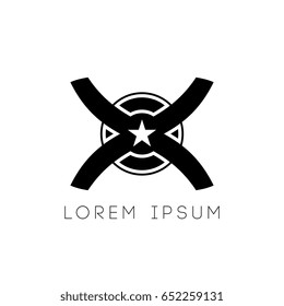 initial x letter star logo template design