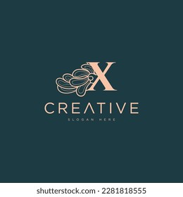 Initial X letter vector luxury logo design